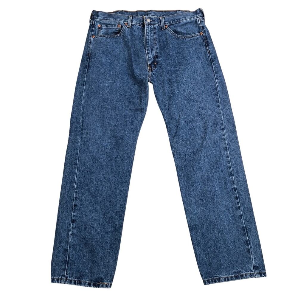 Levi's 505 Jeans Men's 38x30 | Mid Rise Straight Leg Medium Wash Blue